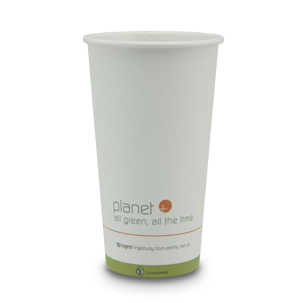 StalkMarket Planet+ Compostable Hot Cups, 20 Oz, White, Pack Of 500 Cups MPN:PLC-20