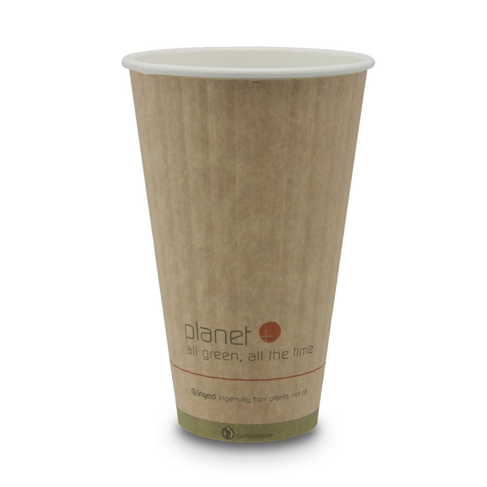 StalkMarket Planet+ Compostable Hot Cups, Double Wall, 20 Oz, Brown, Pack Of 600 Cups MPN:PLC-20-DW