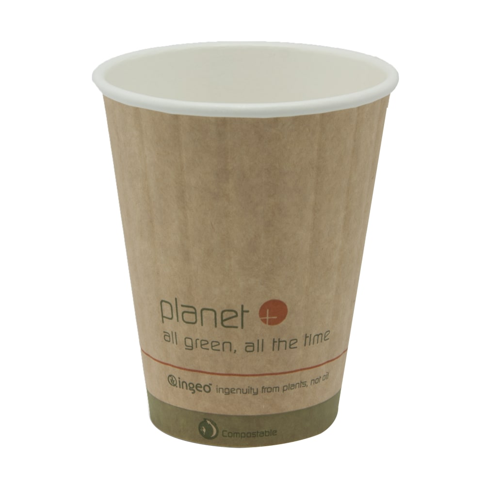 StalkMarket Planet+ Compostable Hot Cups, Double Wall, 8 Oz, Brown, Pack Of 1, 000 Cups MPN:PLC-8-DW
