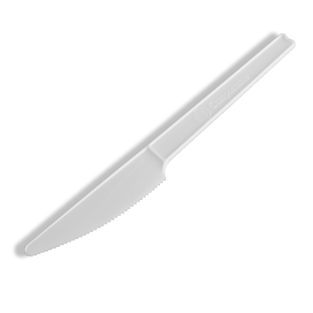 StalkMarket Compostable Cutlery Knives, Pearlescent White, Pack of 1000 MPN:CPLA-01K