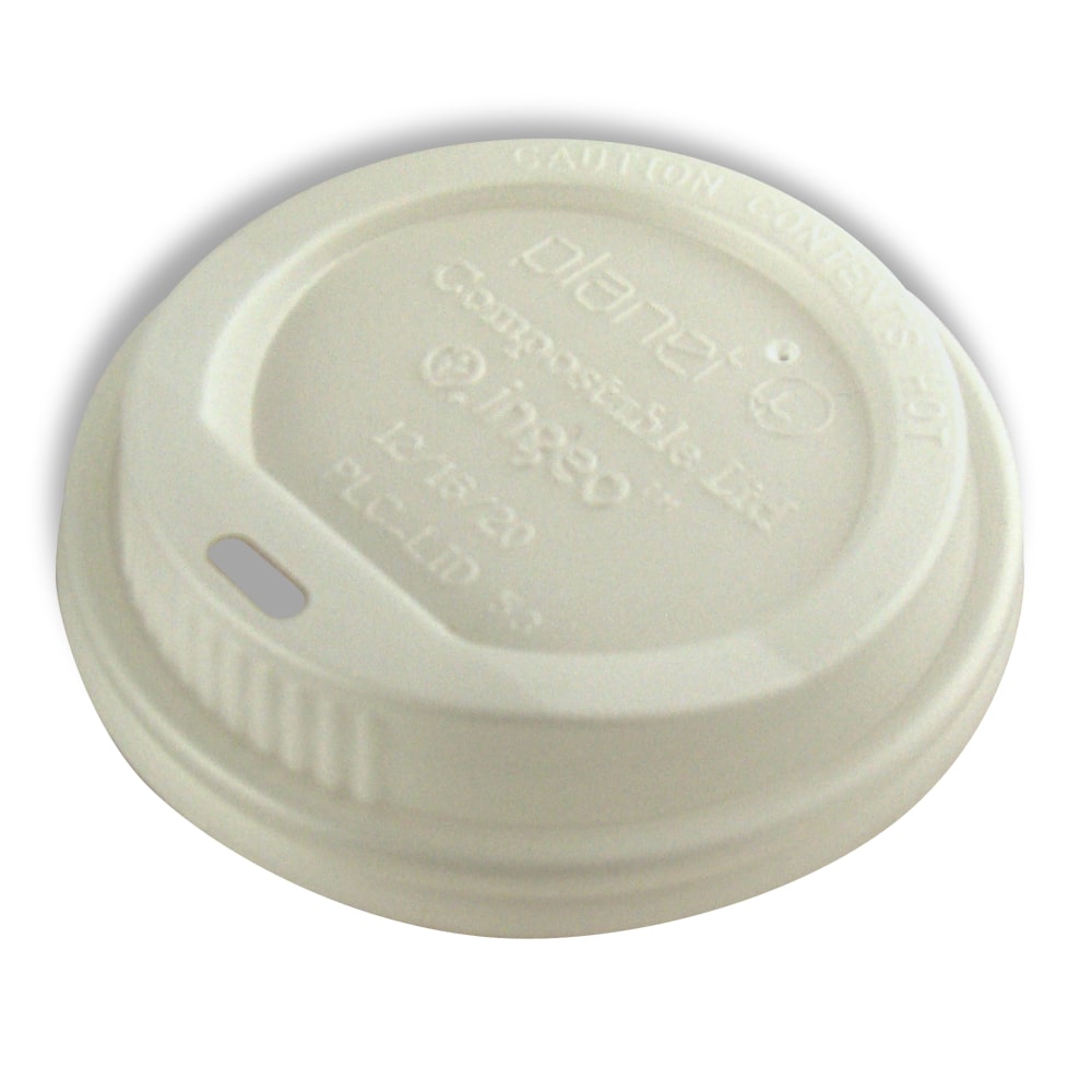 StalkMarket Planet+ Compostable Hot Cup Lids, 10 20 Oz, White, Pack Of 1000 Lids MPN:PLC-LID