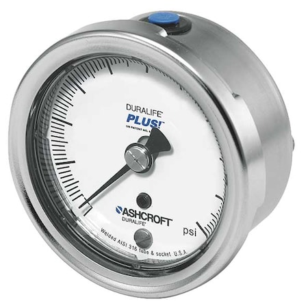 Pneumatic Compound Gauge, 30 to 0 to 30 psi, 2 1/2 in Dial, 1/4 in NPT, Lower Back Location MPN:251009SW02BX6BV/30