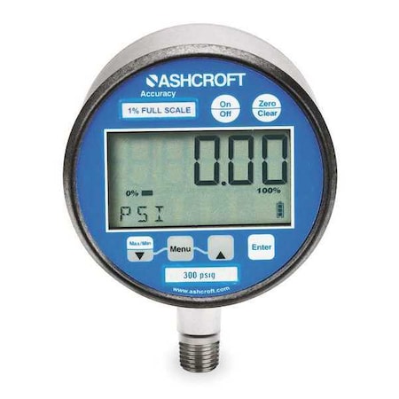 Digital Test Vacuum Gauge, -30 to 0 psi, 3 in Dial, 1/4 in NPT, Bottom Location MPN:302074SD02L VAC BL