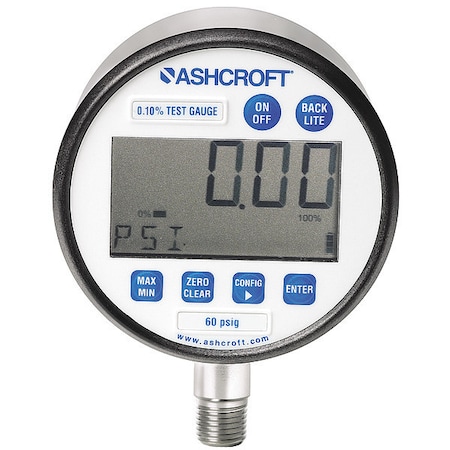 Digital Test Pressure Gauge, 0 to 15 psi, 3 in Dial, 1/4 in NPT, Bottom Location MPN:302086SD02LXCYC4LM15#