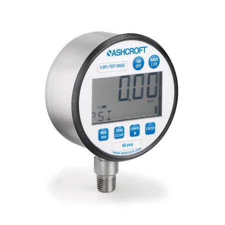 Pressure Gauge, 0 to 3000 psi, 3 in Dial, 1/4 in NPT, Lower Location, Stainless Steel Case Material MPN:302089SD02L3000#