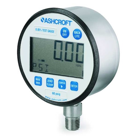 Digital Test Pressure Gauge, 0 to 600 psi, 3 in Dial, 1/4 in NPT, Bottom Location MPN:302089SD02L600#