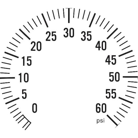 Industrial Pressure Gauge, 0 to 60 psi, 3 1/2 in Dial, 1/4 in NPT, Bottom Location MPN:351009SWL02L60#