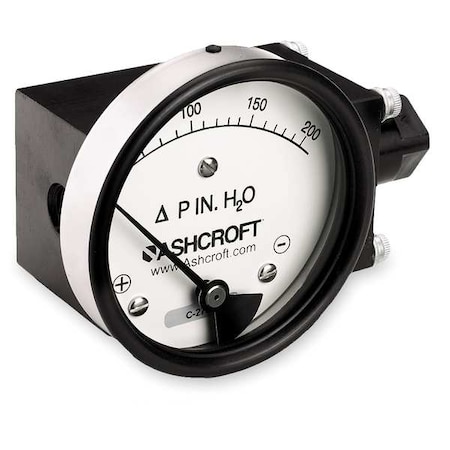 Pressure Gauge, 0 to 200 In H2O MPN:351132FD25SXCYLM200IWD