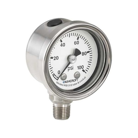 Pressure Gauge, 0 to 30 psi, 1 1/2 in Dial, 1/8 in NPT, Bottom Location MPN:401008S01L30#