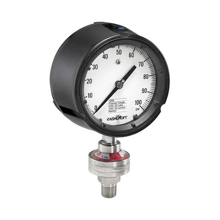 Pressure Gauge, 0 to 400 psi, 4 1/2 in Dial, 1/2 in NPT, Bottom Location MPN:451259SD04LXCYDJ400#-04510SS50XDJ