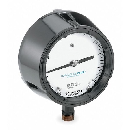 Process Pressure Gauge, 0 to 600 psi, 4 1/2 in Dial, 1/2 in NPT, Bottom Location MPN:451279SS04LXLL600