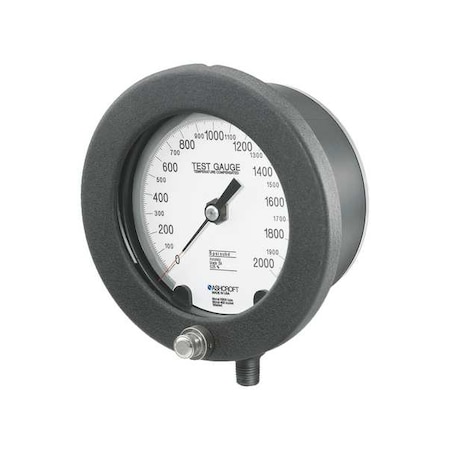 Pressure Gauge, 0 to 5000 psi, 6 in Dial, 1/2 in NPT, Lower Location, Aluminum Case Material MPN:601082PS04L5000#