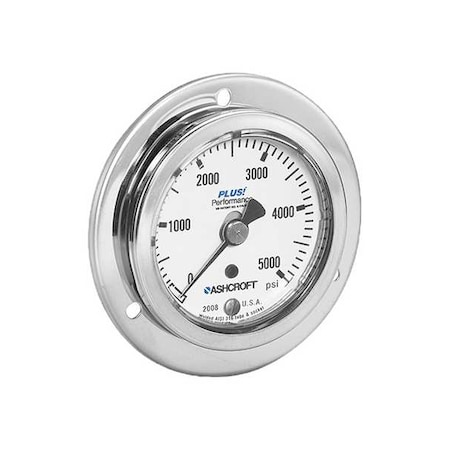 Panel Mount Pressure Gauge, 0 to 600 psi, 2 1/2 in Dial, 1/4 in NPT, Lower Back Location MPN:632008S02B600#