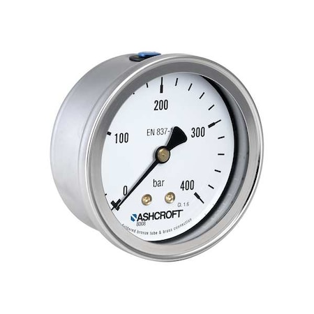 Pressure Gauge, 0 to 60 psi psi, 2 1/2 in Dial, 1/4 in NPT, Center Back Location MPN:638008A4F02CP0L60#