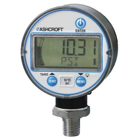 Digital Industrial Pressure Gauge, 0 to 200 psi psi, 2 1/2 in Dial, 1/4 in NPT, Bottom Location MPN:DG2551N1NAM02L200#-