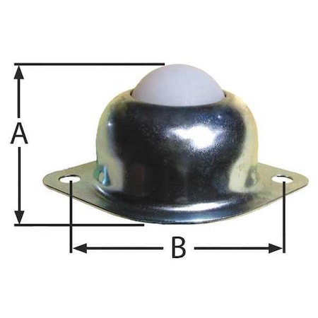 Ball Transfer, Flange, 1In Ball Dia MPN:BT F 2H 1DIA 35 NYL/SS