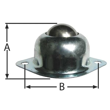 Ball Transfer, Flange, 1In Ball Dia MPN:BT F 2H 1DIA 75 SS/SS
