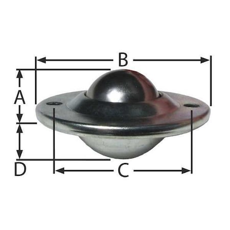Ball Transfer, Cntrsunk, 5/8In Ball Dia MPN:BT LPCS 2H .63DIA 20 CS/CS