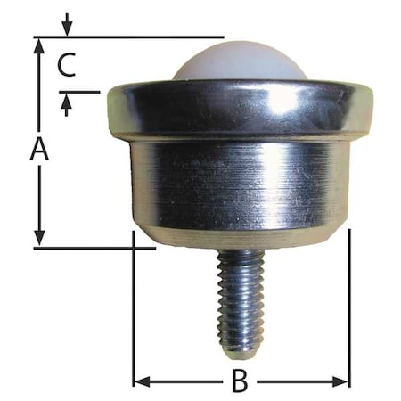 Ball Transfer, Threaded Stud, 5/8
