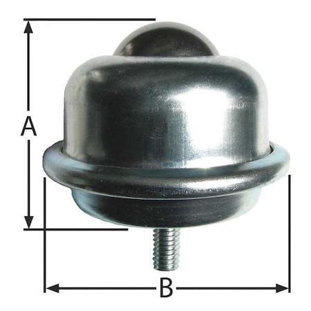 Ball Transfer, Threaded, 1-1/2In Ball Dia MPN:BT S 3/8-16 1.5DIA 250 SS/CS
