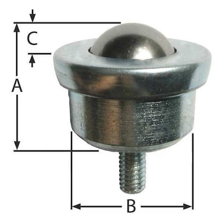 Ball Transfer, Threaded Stud, 1