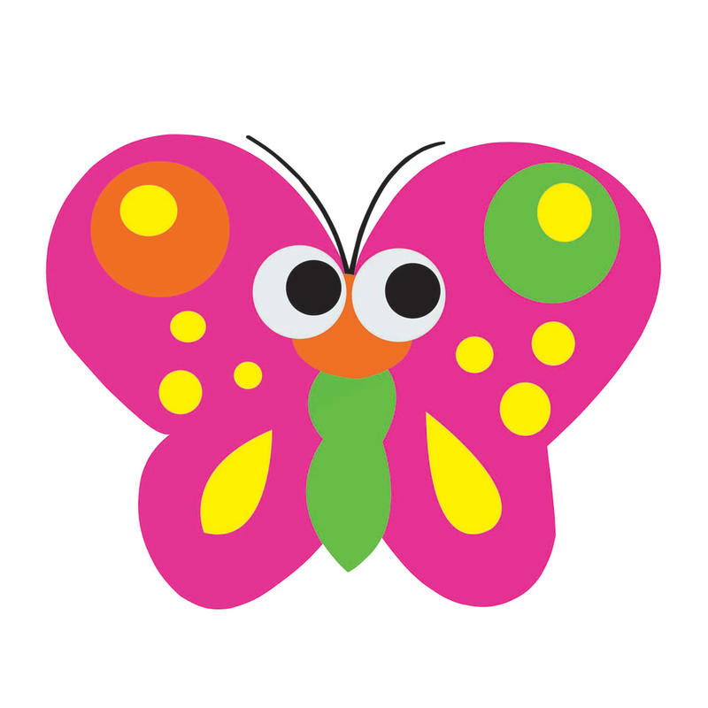 Ashley Productions Magnetic Non-Magnetic Dry-Erase Whiteboard Eraser, 3 1/2in x 3in x 3/4in, Butterfly MPN:ASH10008-6