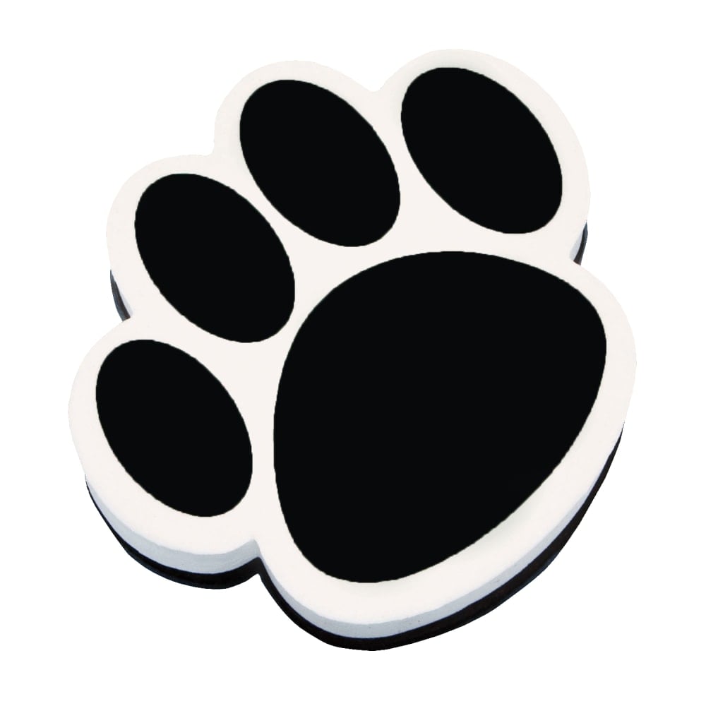 Ashley Productions Magnetic Whiteboard Erasers, 3 3/4in, Black Paw, Pack Of 6 MPN:ASH10017-6
