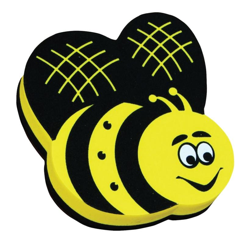 Ashley Productions Magnetic Whiteboard Erasers, 3 3/4in, Bee, Pack Of 6 MPN:ASH10019-6