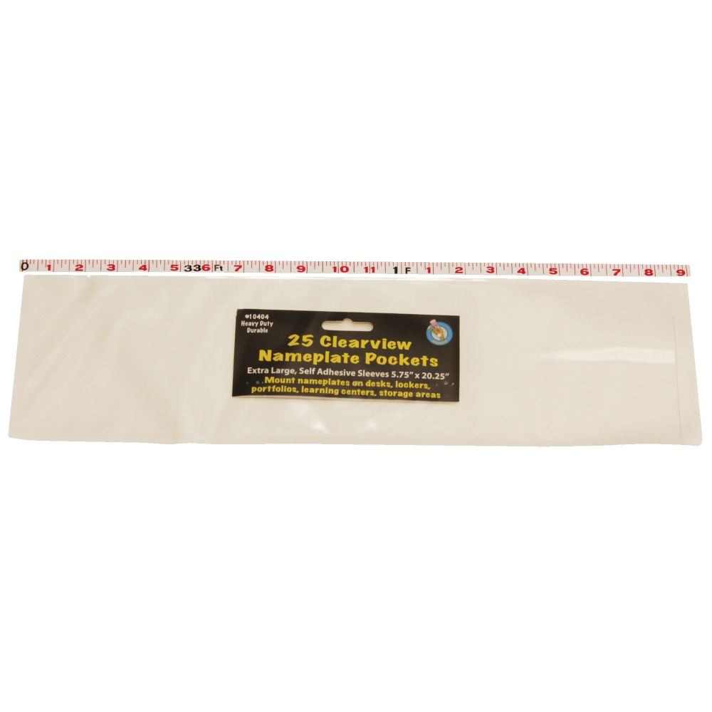 Ashley Productions Nameplate Pockets, Clearview, 5 3/4in x 20in, Pack Of 50 MPN:ASH10404-2