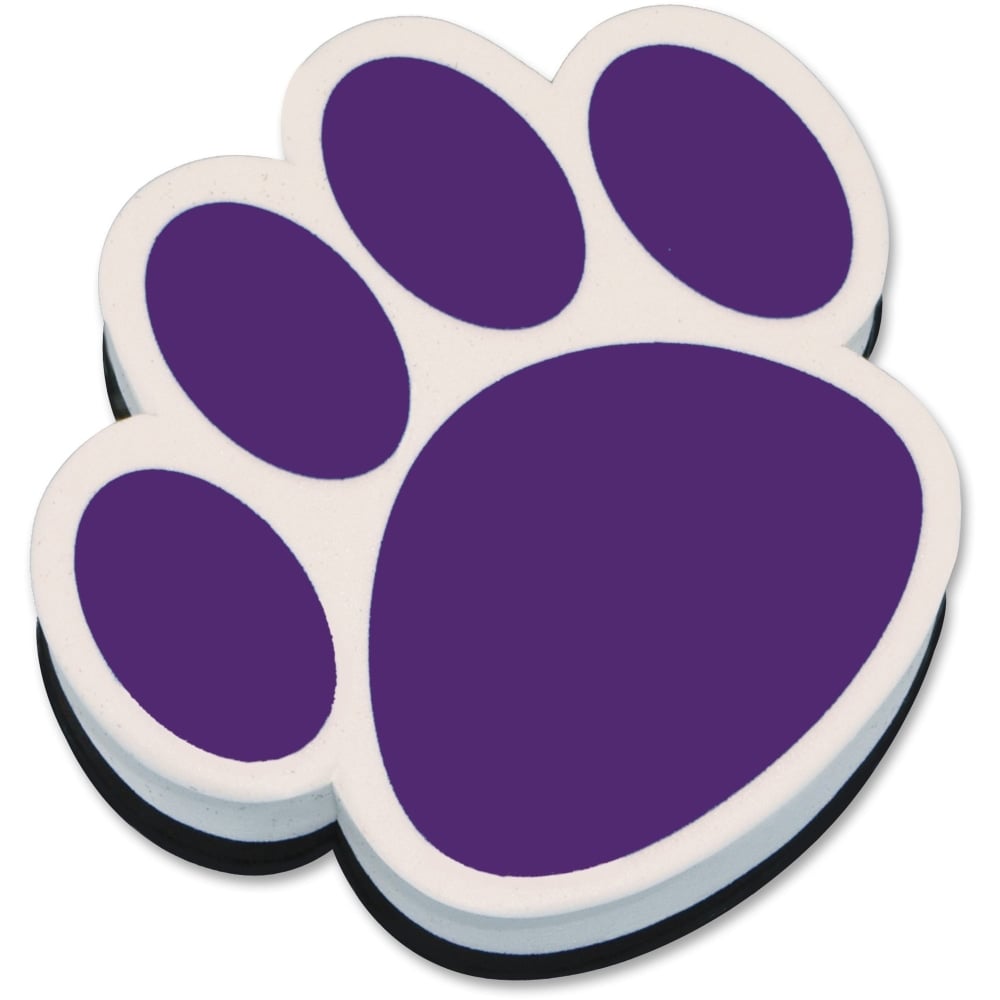 Ashley Paw Shaped Magnetic Whiteboard Eraser - Used as Mark Remover - Magnetic, Lightweight - Purple - 1 Each MPN:10005
