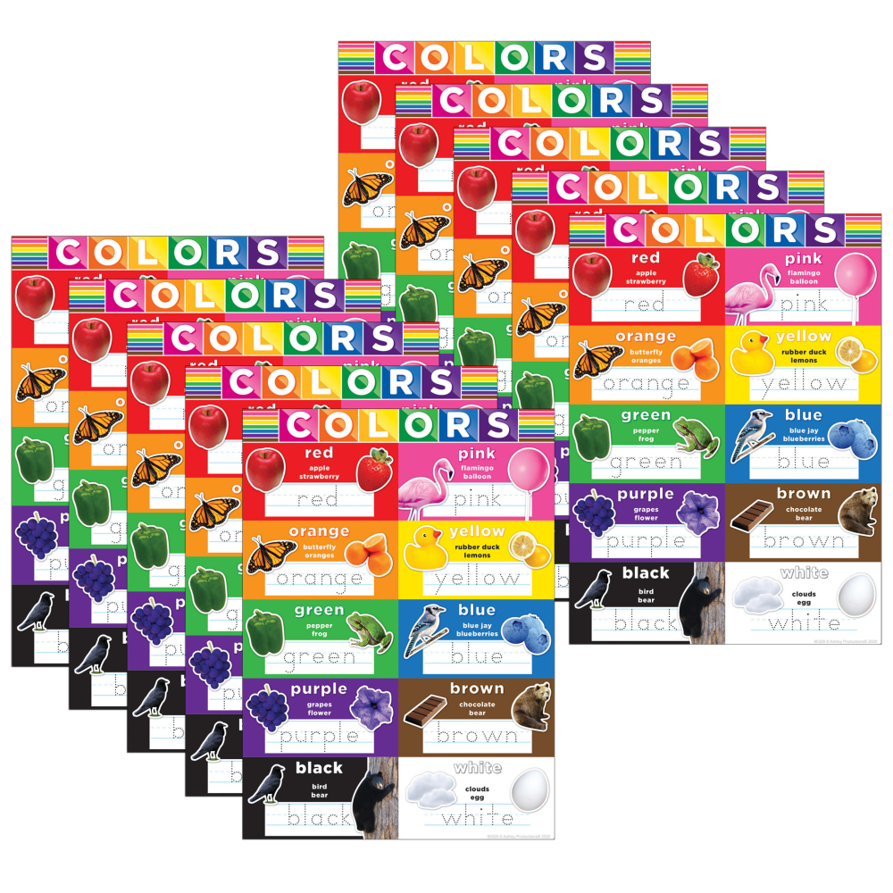 Ashley Productions Smart Poly PosterMat Pals Space Savers, 13in x 9-1/2in, Colors, Pack Of 10 Pieces MPN:ASH97026