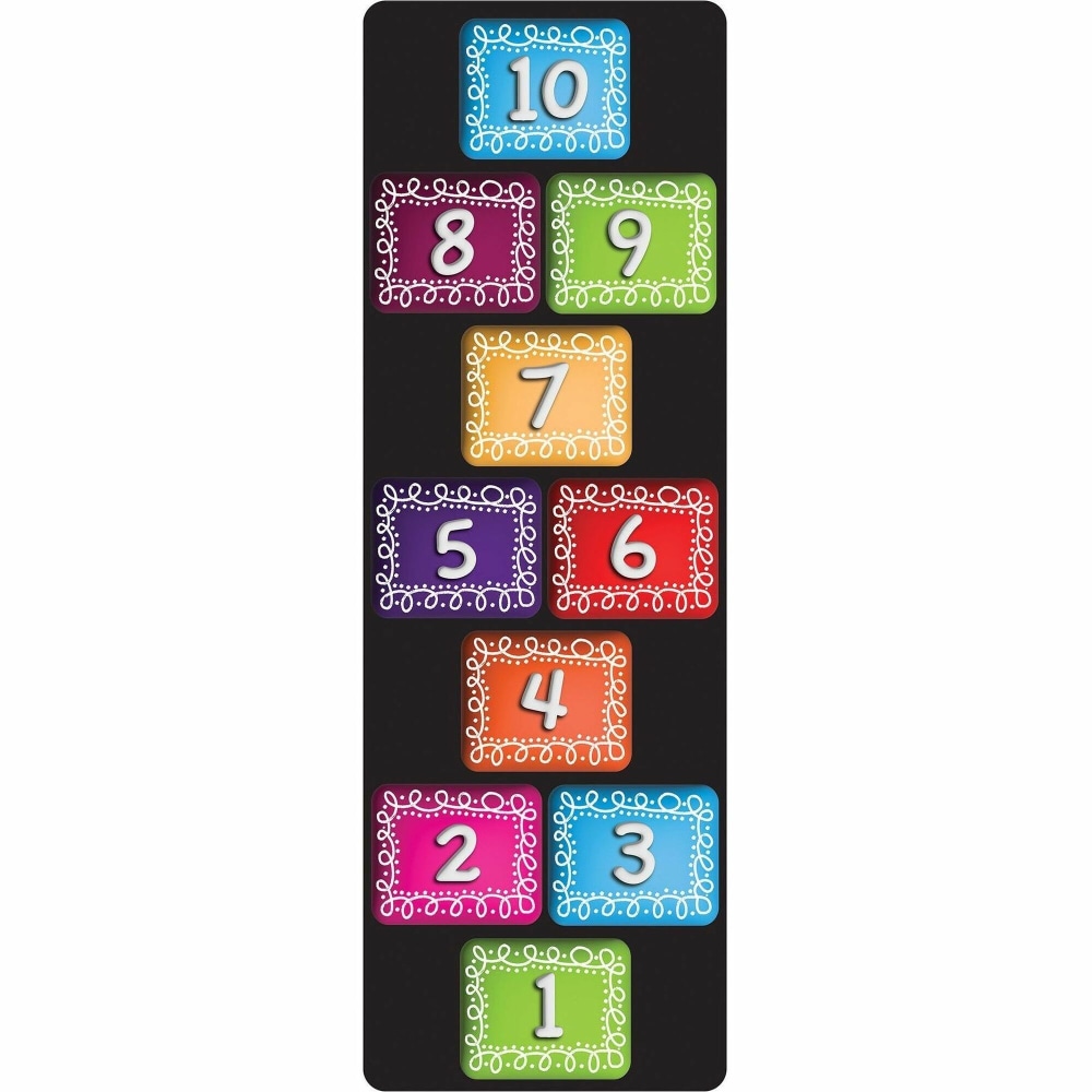 Ashley Smart Poly Original Fun Mat - Floor, Classroom - 47in Length x 15.50in Width - Numbered 1 to 10 - Multicolor - 1 Each MPN:91400