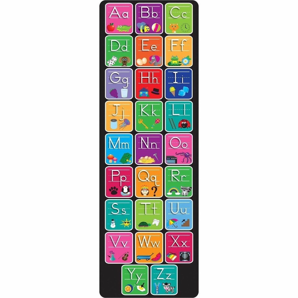 Ashley Smart Poly Original Fun Mat - Floor, Classroom - 47in Length x 15.50in Width - Alphabet, Matching Pictures - Multicolor - 1 Each MPN:91403