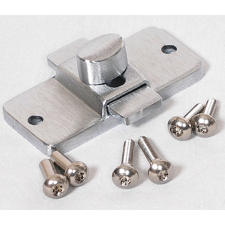 Slide Latch for Solid Plastic Polymer Partition, 2-1/2 in H x 3-1/4 in W, Zinc, Bright Finish MPN:40-8562899