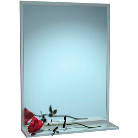 ASI® Stainless Steel Channel Frame Mirror with Shelf - 24