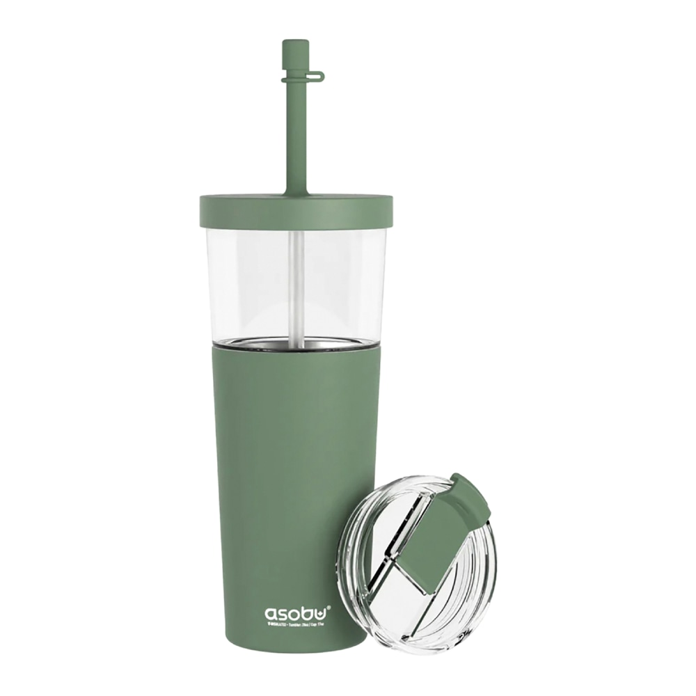 ASOBU Marina See-Through Triton Tumbler With Flexible Straw, 28 Oz, Green MPN:ICT400G