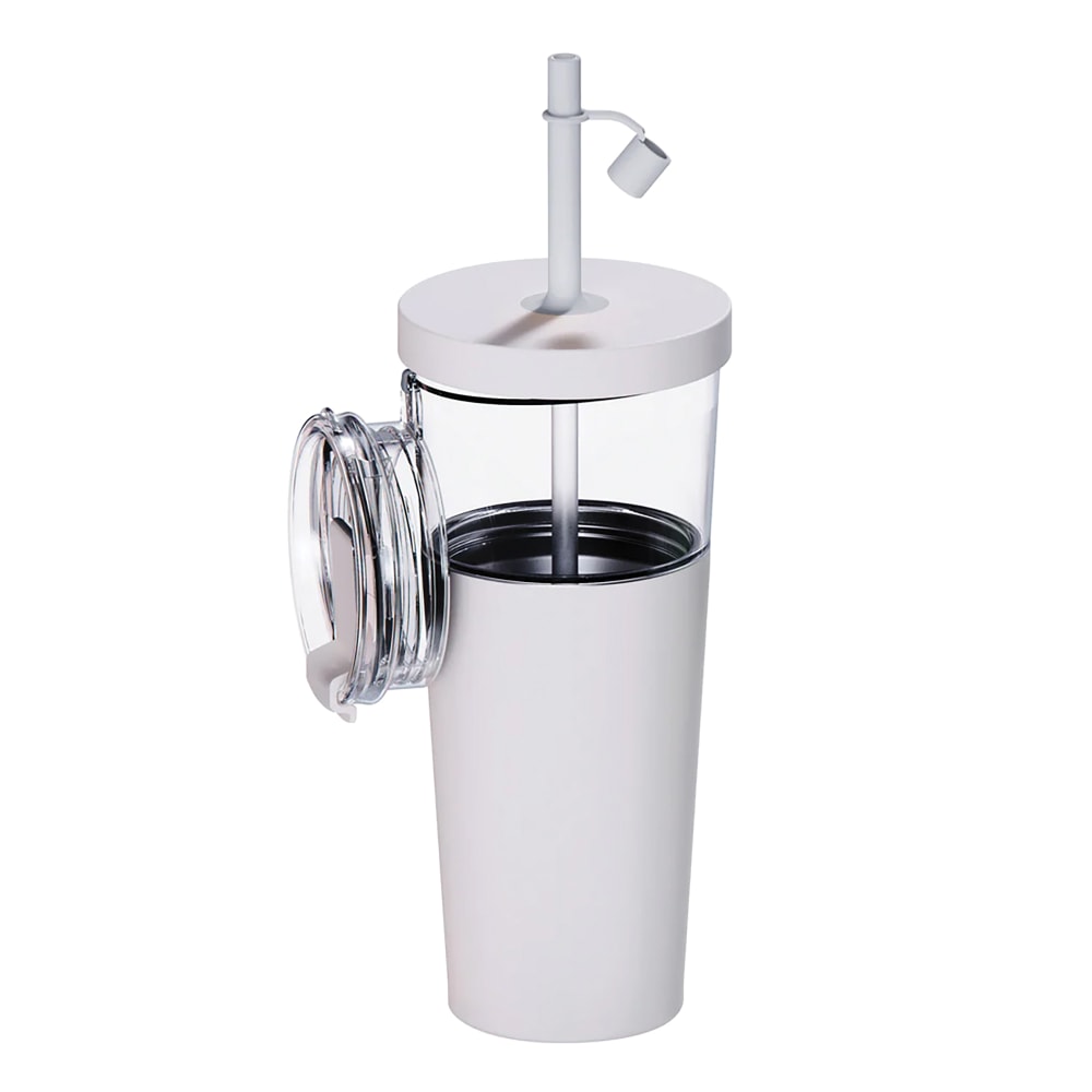 ASOBU Marina See-Through Triton Tumbler With Flexible Straw, 28 Oz, White MPN:ICT400W
