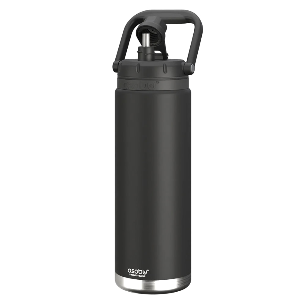 ASOBU Canyon Insulated Water Bottle With Full Hand Comfort Handle, 50 Oz, Black MPN:TMF7BK