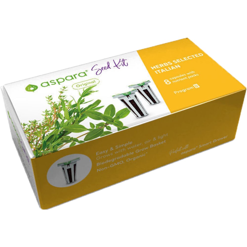 Aspara Selected Italian Herbs Seed Kit, Kit Of 8 Capsules MPN:KHS0002