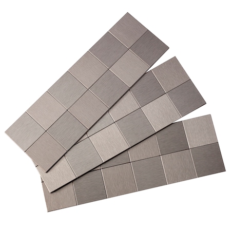 Metal Backsplash 12X4 Square Brushe, PK 3 MPN:A9450