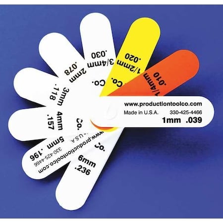 Feeler Gauge, 0.885 In Thick, 3 In L Blade MPN:S - 9