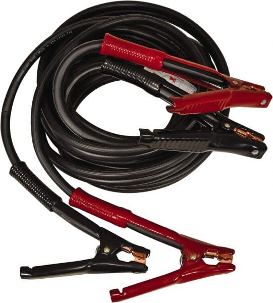 Booster Cables, Cable Type: Heavy-Duty Booster Cable , Wire Gauge: 1/0 AWG , Cable Length: 25 , Cable Color: Black, Red  MPN:6163