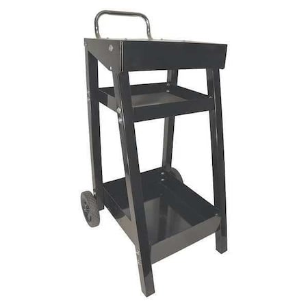 Raised Handle Deep Shelf Utility Cart, Steel, 80 lb Load Capacity, 2 Shelves, 22 1/2 in L, 21 in W MPN:6038C