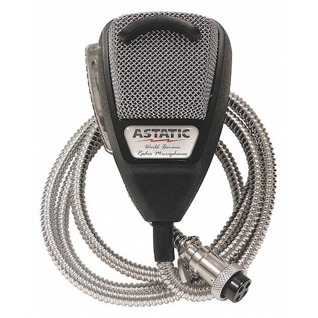 CB Mic with SS Cord, Silver Cord, 4 Pin MPN:302-10001SE
