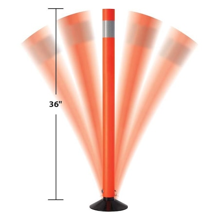 Rebounder Flexible Traffic Delin., 36 in, 28 in Length, 7 in Width, Orange MPN:RFP-36-1
