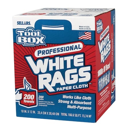 Toolbox Z400 White Rags- 200ct, PK6 MPN:201640