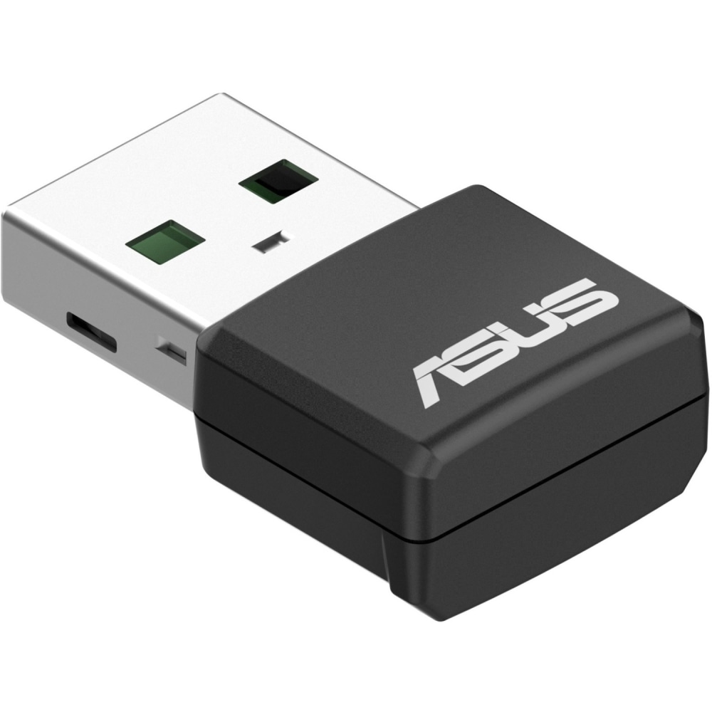 Asus USB-AX55 Nano IEEE 802.11ax Dual Band Wi-Fi Adapter for Computer, Notebook - USB 2.0 Type A - 1.76 Gbit/s - 2.40 GHz ISM - 5 GHz UNII - External MPN:90IG06X0-MA0B0T