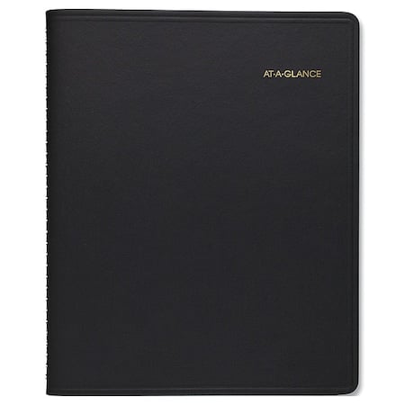 Daily Appointment Book, 11 x 8.5, Black Cover, 12-Month (Jan to Dec): 2025 MPN:70-214-05