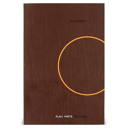 One-Day-Per-Page Planning Notebook, 9 x 6, Dark Brown/Orange Cover, 12-Month (Jan to Dec): 2025 MPN:70620130