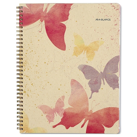 Watercolors Weekly/Monthly Planner, Butterflies Artwork, 11 x 8.5, 12-Month (Jan to Dec): 2025 MPN:791-905G